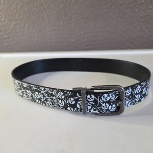Edgy Black and White Skull Belt